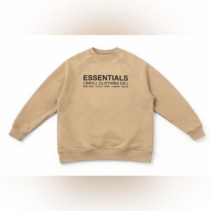 Essentials Oversized Sweatshirt M in Neutral Cobblestone Crewneck Pullover